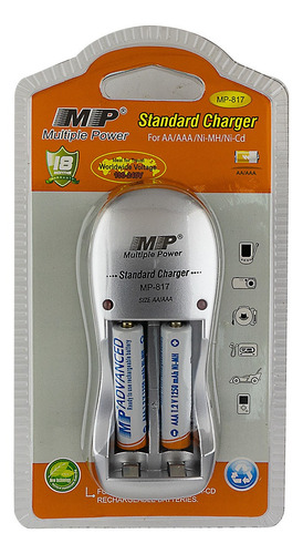 Mp-817 - Cargador Mp Con 2 Aaa De 1250 Mah