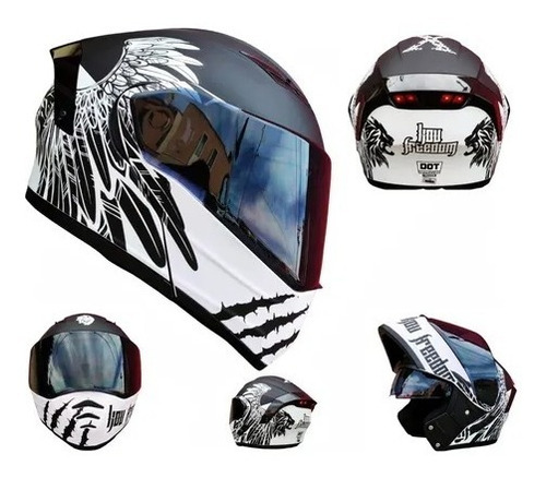 Casco Kov Estelar Freedoom Abatible Para Moto Con Luz Stop