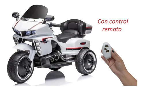 Moto A Bateria 3 Ruedas 12v Con Luz Zaki Babymovil Color Blanco