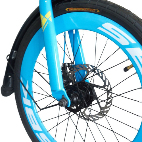 Bicicleta Plegable Rodado 20 Con Portapaquete Combo Regalo Celeste M
