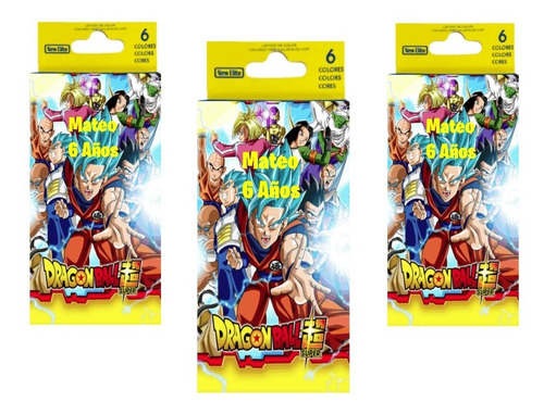 Dragon Ball Lapices De Colores Personalizados X10 Souvenirs