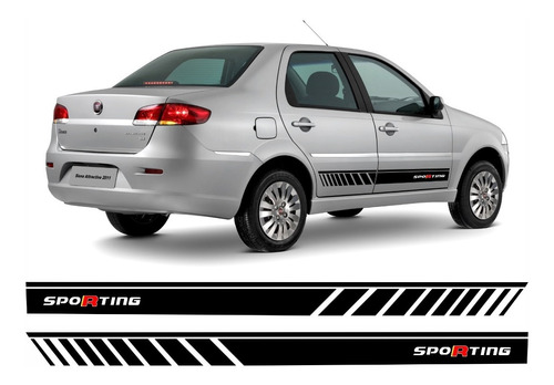 Par Faixas Adesivo Fiat Siena Spoting Personalizada Imp361