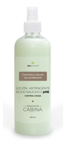 Loción Astringente Antiacné Control Grasa  500 Ml  Beohemp Momento de aplicación Día/Noche