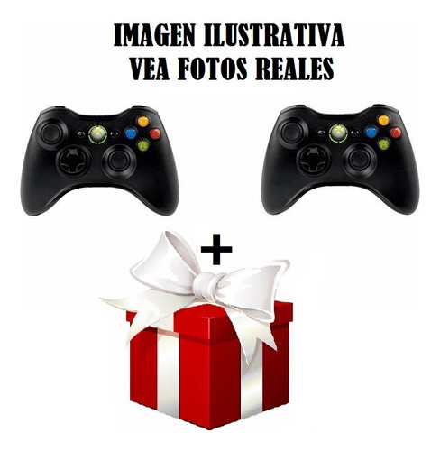 2 Joystick Originales Xbox 360 Negro Microsoft + Regalo