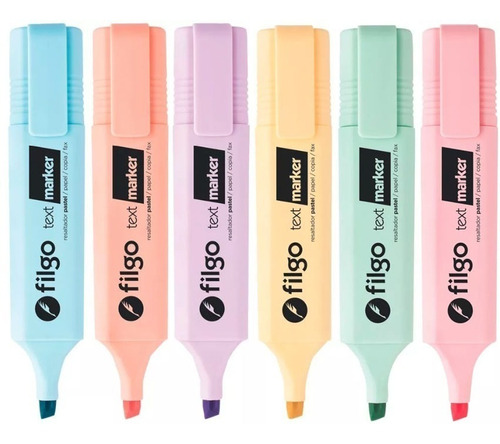 Resaltador Pastel Filgo Colores Resaltadores Pastel X6 Und