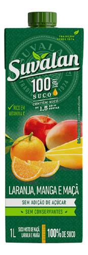 Suco Suvalan 100% Suco Mix De Frutas Sem Açucar 1 Litro