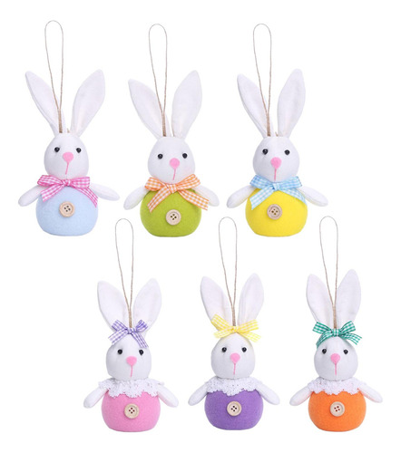 Juego De 6 Adornos Colgantes De De Pascua, De De Peluche