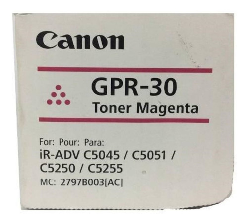 Imagen 2 de 2 de Toner Canon Gpr-30 Magenta Original