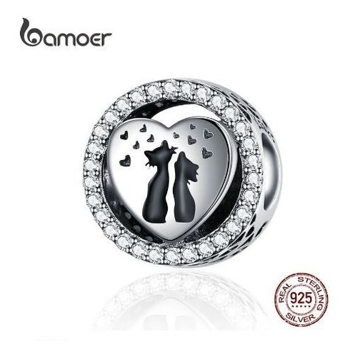 Charm De Plata Para Pandora Amor De Gatos 841