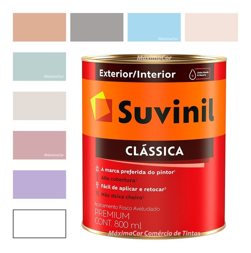 Tinta Para Parede 900ml Suvinil Clássica - Escolha Sua Cor