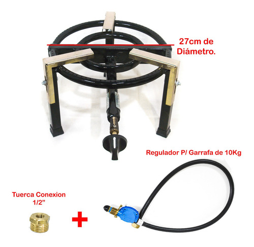 Mechero Quemador Paellero A Gas 27 Cm Diámetro 1 Llave