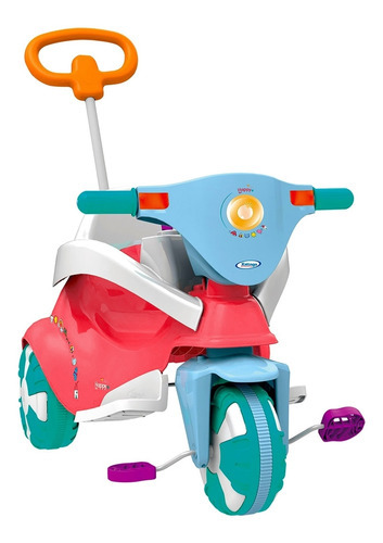 Triciclo Infantil Passeio Empurrador E Protetor Vermelho