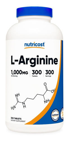 Nutricost L Arginina 1000mg 300 Capsulas Arginine