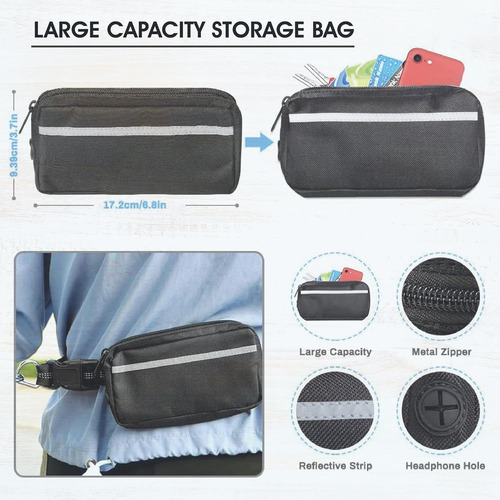 Correa De Perro Manos Libres Con Bolsa Impermeable Con Cr...