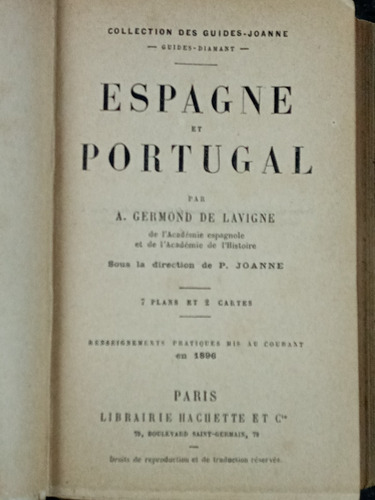 Imagen 2 de 8 de Espagne Et Portugal * Guides Diamant * Hachette 1891 *