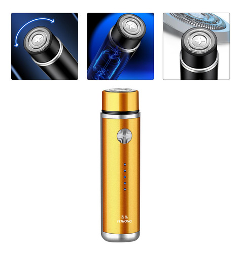 5 Mini Barbeadores Elétricos Masculinos, Barbeadores Ouro