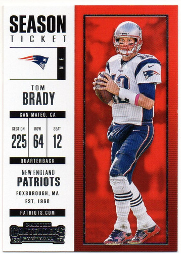 2017 Panini Contenders Season Ticket Tom Brady Patriots