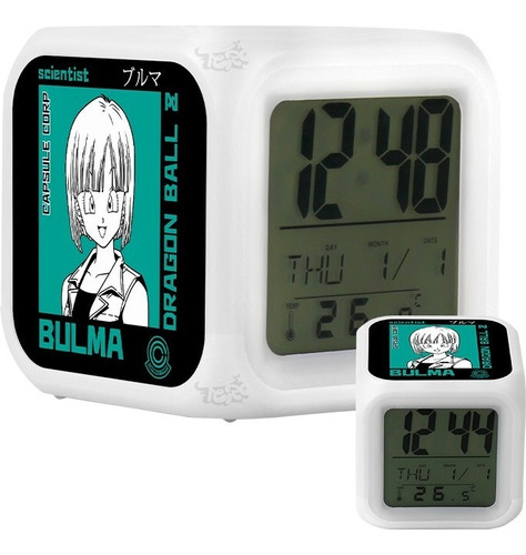 Reloj Despertador Bulma Corp. Dragon Ball - Con Luces - Ters