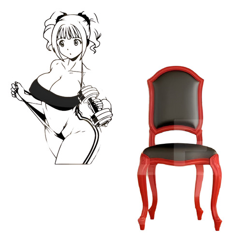 Vinilo De Pared Mujer Fitness Estilo Anime En Vinilo D Corte