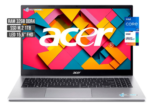 Portatil Acer Intel Core I7-1255u Disco Ssd 1tb Ram 32gb