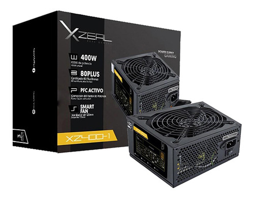 Fuente De Poder Gamer 400w Xzeal Xzps400b 80 Plus Bronze