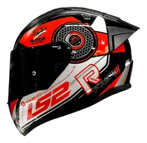 Comprar Casco Para Moto Stratus Negro\u002Frojo\u002Fplata Brillo