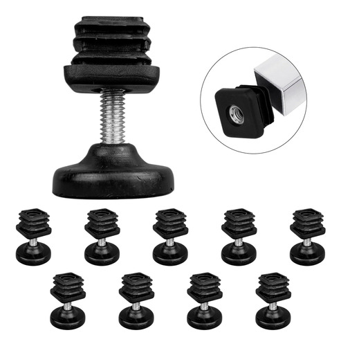 Regaton Cuadrado 1 Pulgada Con Nivel Plastico 10 Juegos Color Negro