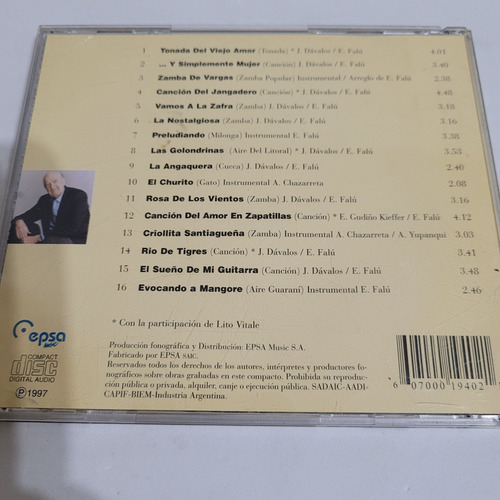 Cd,eduardo Falu,el Sueño De Mi Guitarra,epsa,caballito Estándar (Usado)