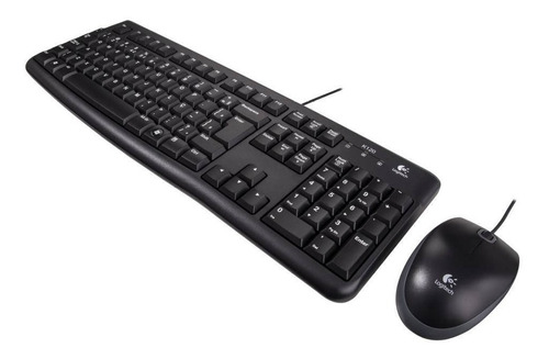 Combo Teclado E Mouse Logitech Óptico Com Fio Usb Mk120