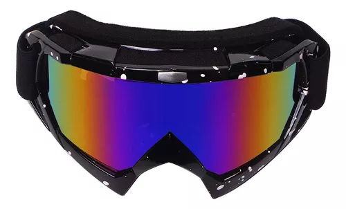 Gafas de motocross, a prueba de viento, a prueba de polvo, resistentes a  los arañazos, gafas de esquí protectoras de resina sintética (armazón negro  +