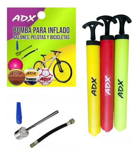 Bomba De Aire Manual Adx Para Inflar Balones Varios Colores Rojo