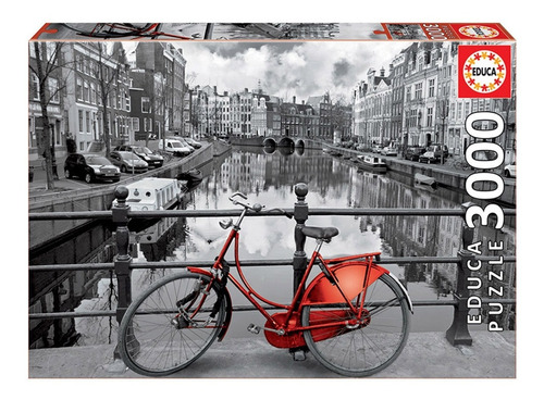 Puzzle Educa Infantil 3000 Pcs Amsterdam Bicicleta Roja Febo