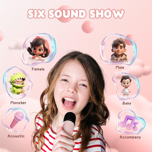 Máquina De Karaoke Mini Para Niños Con Micrófonos Inalámbric