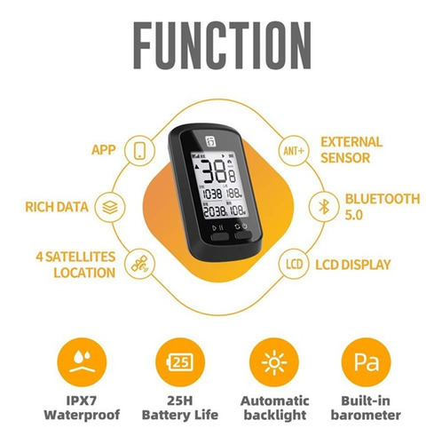 Imagem 5 de 7 de Velocímetro Xoss G+ Ciclismo Gps Bluetooth Lcd Display
