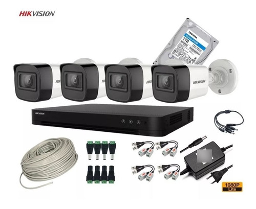 Cctv Kit Pro Hikvision Dvr 4ch + 4 Cam 2mp + 1tb Magnotecspa