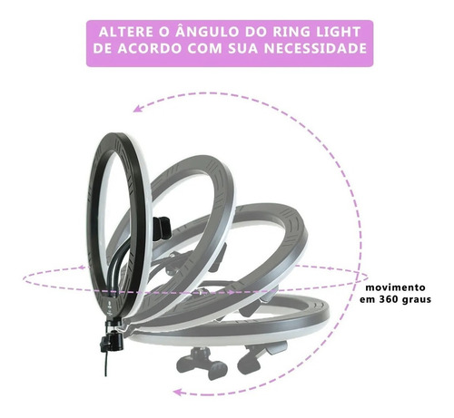 Imagem 2 de 5 de Ring Light Flash 12 C/ 2 Suporte P/ Celular Greika