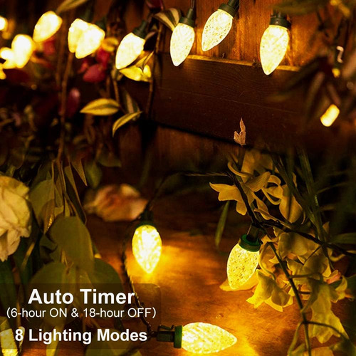 Luces De Navidad Led C7 - Luces De Cuerda De Navidad Con Bat