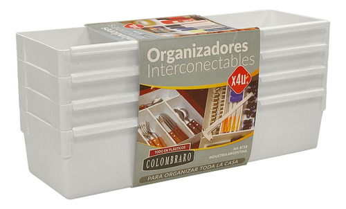 Organizador X4 Interconectable Cajones Plástico Colombraro