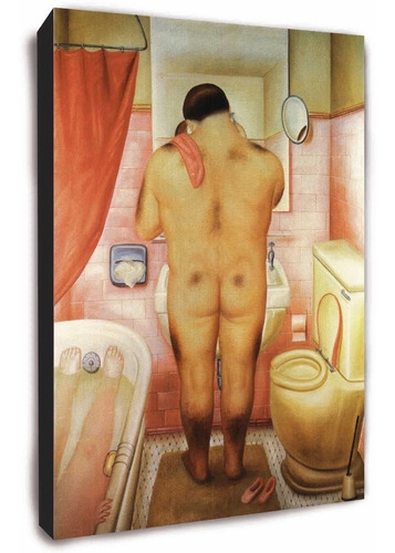Pintura De Botero Baño De Mujer U Hombre Laminas En Bastidor