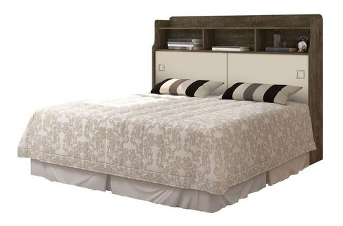  Cabeceira de cama box Cambel Móveis Jessica Queen 165cm x 123.5cm castanho wood/off white