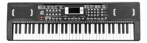 Teclado Musical Estudante 61 Teclas Keyplay Sonoros Com Mic Cor Preto 127/220v