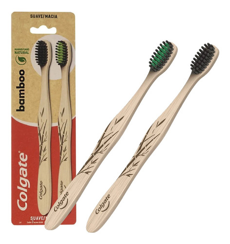 Cepillo Dental Colgate Bamboo X 2 Suave Ecológico Otec