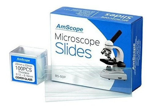 Amscope Bs-50p-100s-22 Portaobjetos De Vidrio De Borde De