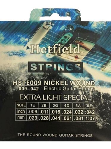 Imagen 1 de 2 de Cuerdas P Guitarra Electrica 009 Hetfield Encordado Hste009 