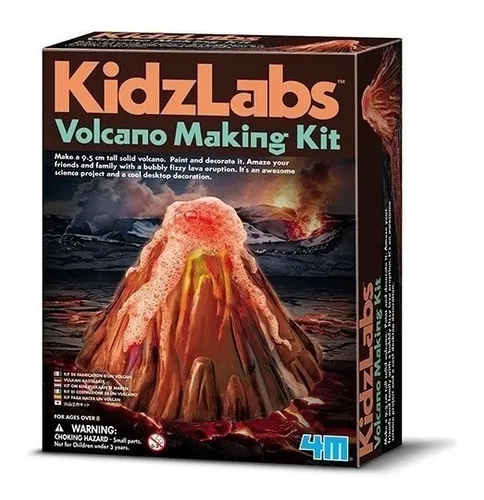 Kit Volcan Juguete Erupción Pintar Manualidades Niños