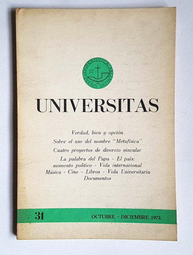 Revista Universitas 31 Oct-dic 1973
