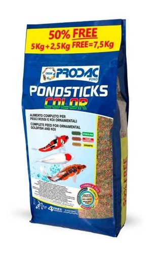 Alimento Prodac Peces Koi Estanque Pond Sticks Color 7.5 Kg