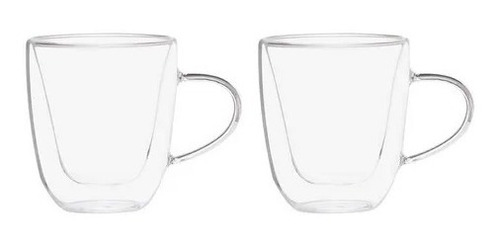 Imagem 3 de 8 de Dupla De Xícaras Vidro Borossilicato Chá 200ml Mimo Style