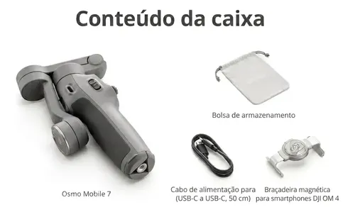Estabilizador DJI Osmo Mobile 7 para iPhone e Android, tripé