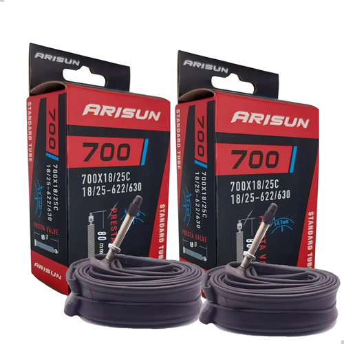 10 Câmaras De Ar Speed Arisun Válvula Presta Bico Fino 80mm Aro 700x18/25c Pneu Road Kevlar Arame Pedal Pulse Bike Bicicleta Câmera Estrada Ciclismo